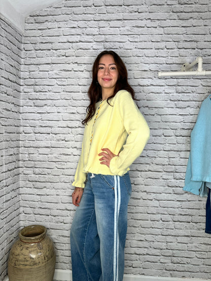 The Laxfield wide leg stripe jeans  dark denim