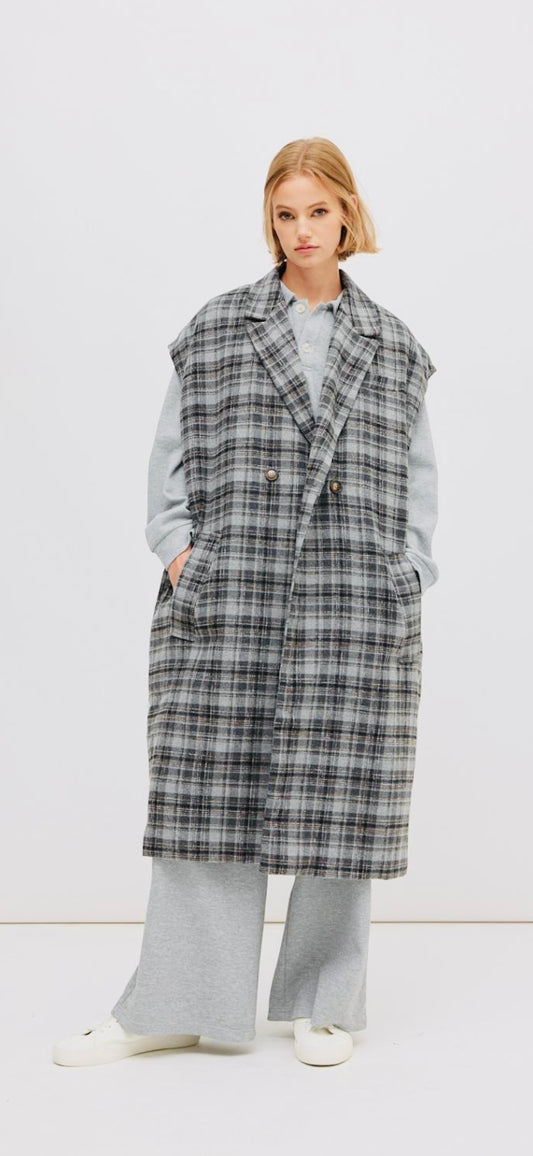 Duke Padded Gilet - grey check