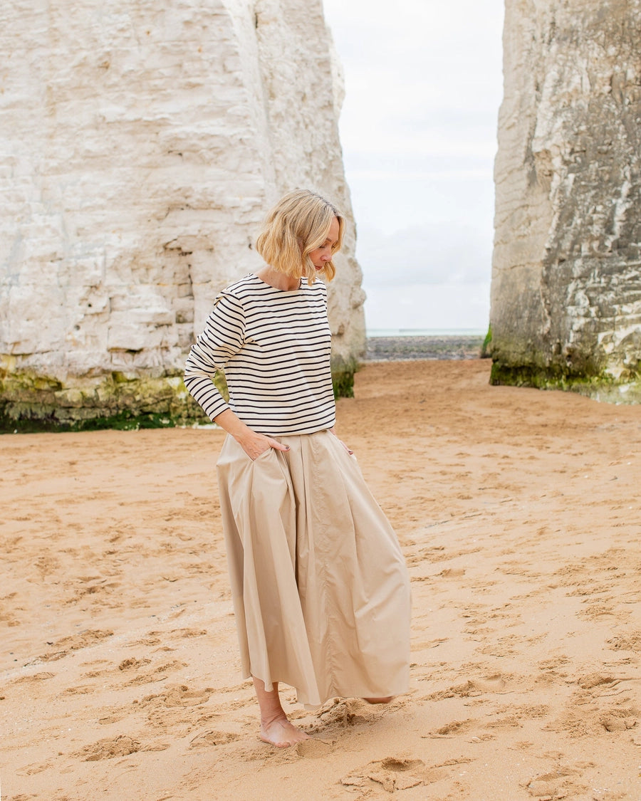 Chalk Fleur Stripe T-Shirt (Black/Cream)