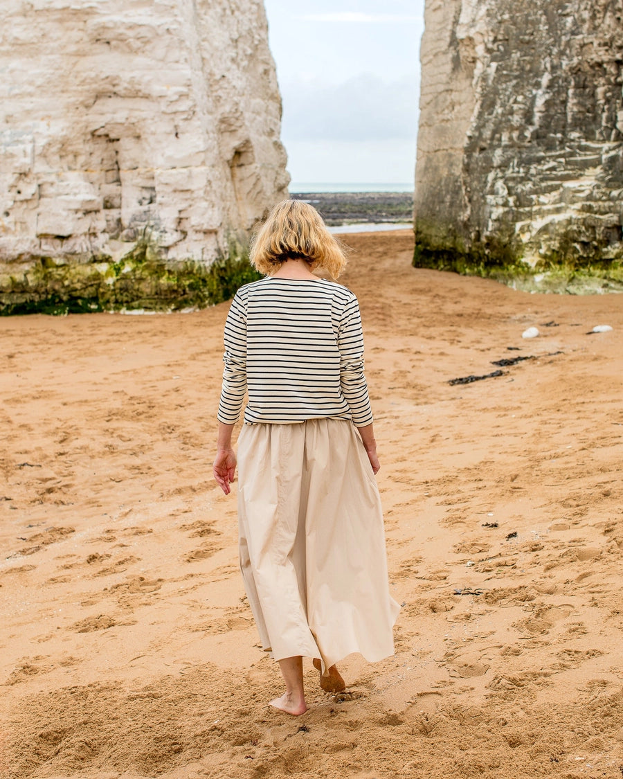 Chalk Fleur Stripe T-Shirt (Black/Cream)