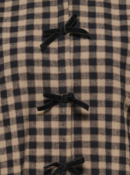 FRIDA CHECK BOW DETAIL SHIRT