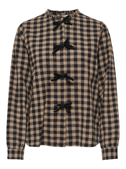 FRIDA CHECK BOW DETAIL SHIRT