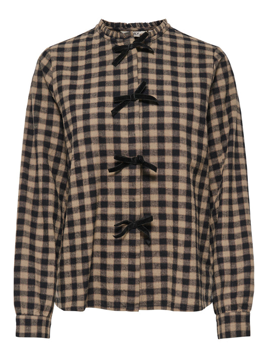 FRIDA CHECK BOW DETAIL SHIRT