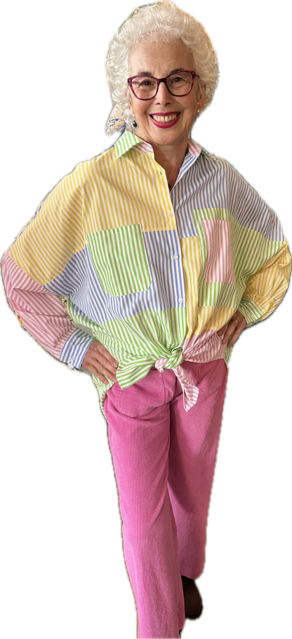 Stunning Spring Multi-Stripe Blouse