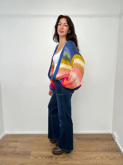 Rainbow Chunky Knit Cardigan