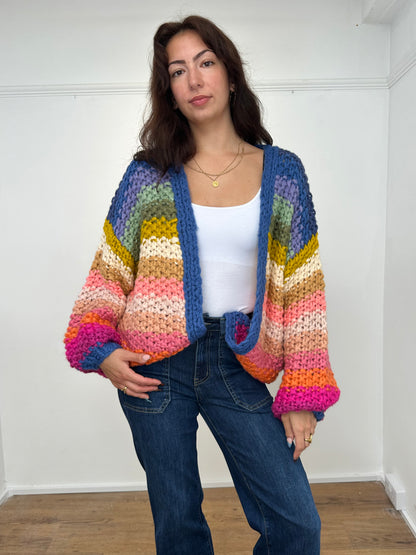 Rainbow Chunky Knit Cardigan