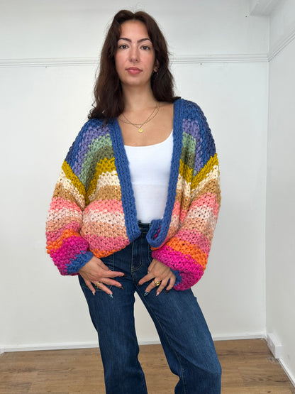 Rainbow Chunky Knit Cardigan