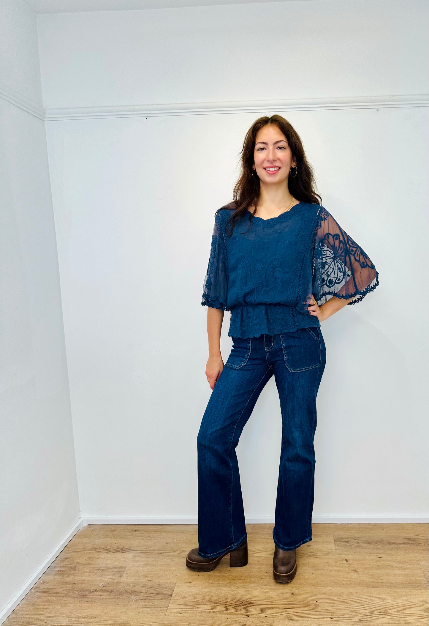 The Bramfield wide leg jeans - dark denim