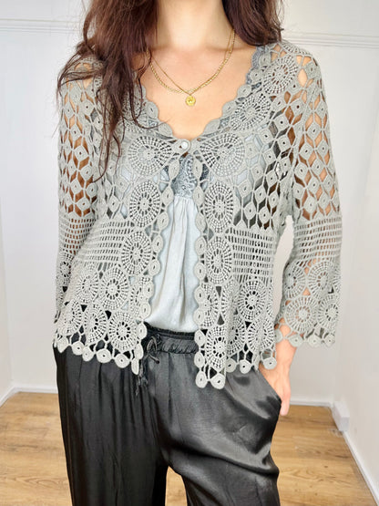 Lace Autumn cardigan - Mushroom