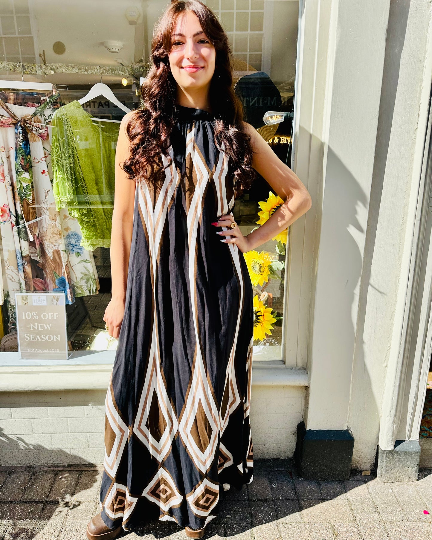 Bessie Black Diamond Maxi dress