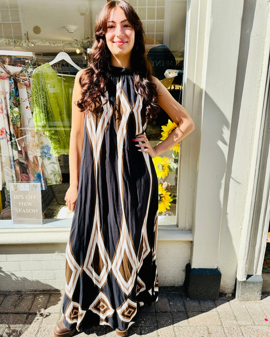Bessie Black Diamond Maxi dress