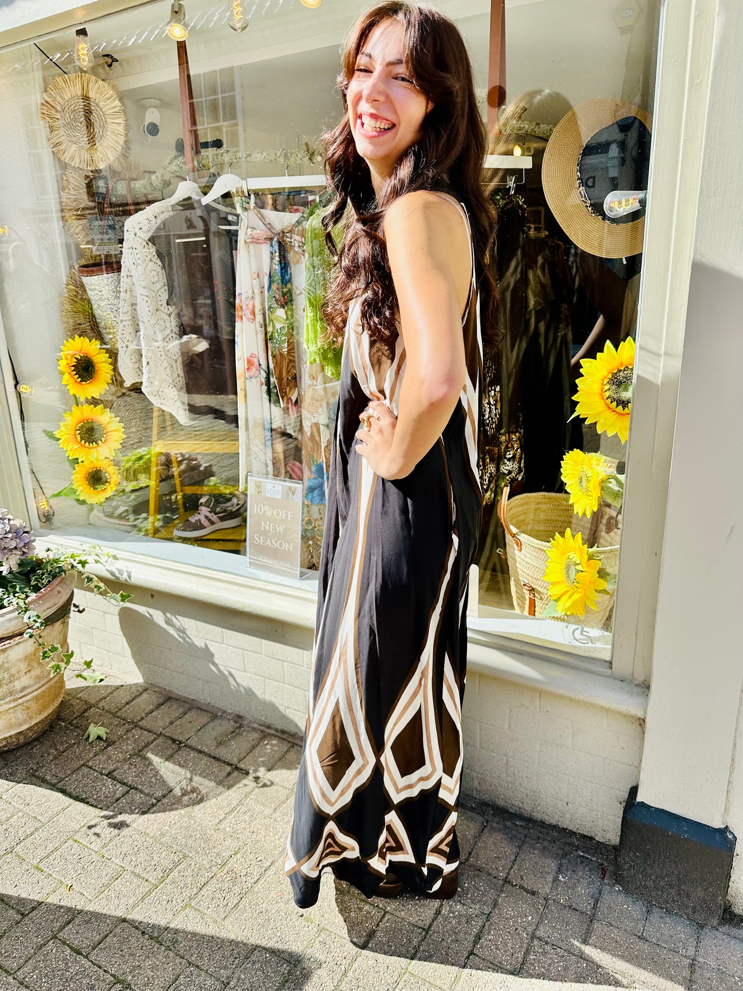Bessie Black Diamond Maxi dress