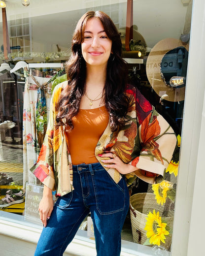 One Hundred stars- Nasturtium Fawn Kimono