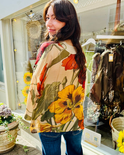 One Hundred stars- Nasturtium Fawn Kimono