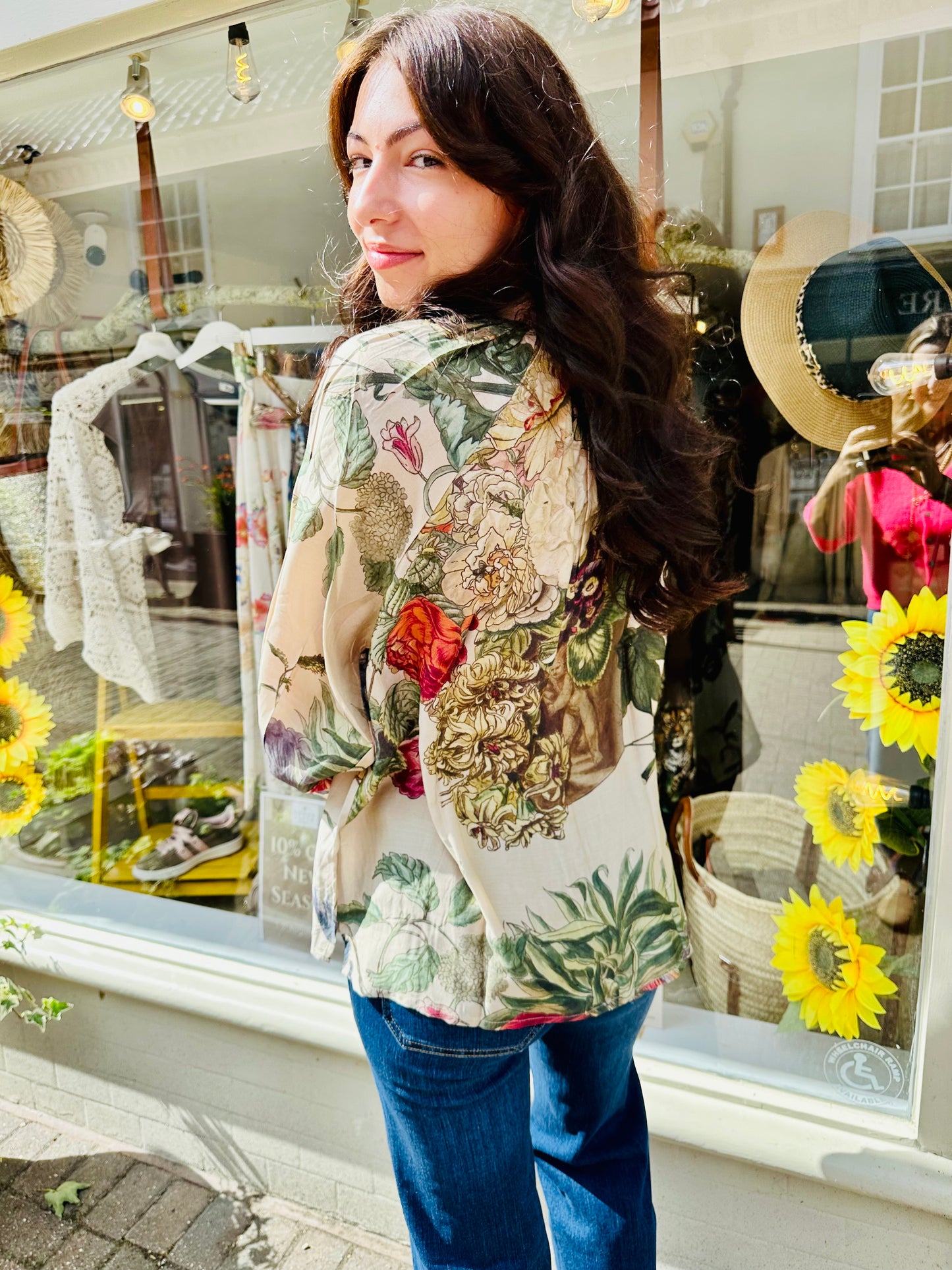 One Hundred stars- Primula Stone PussyBow Blouse