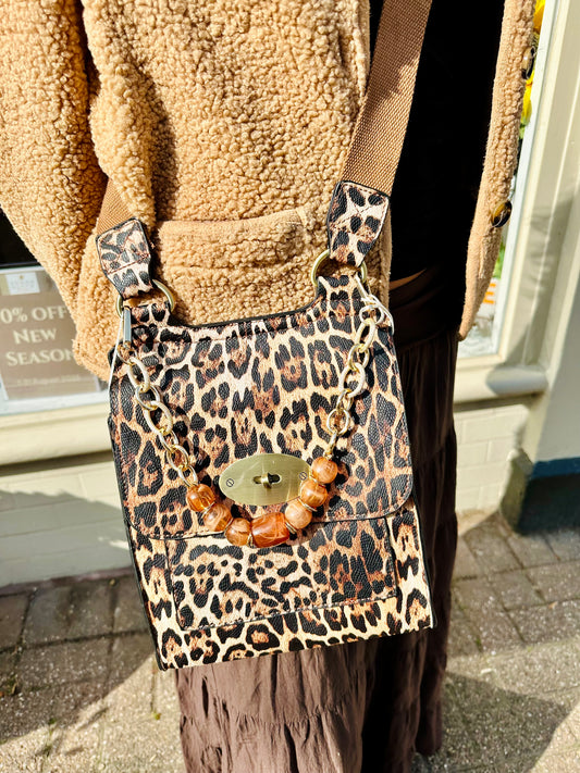 Leopard Crossbody Everyday Vegan Leather Bag