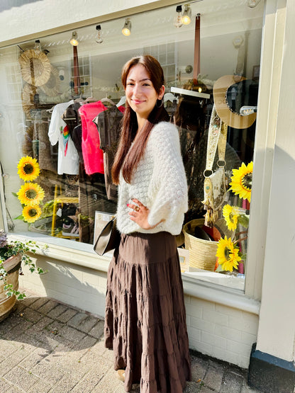 White Textured Knit