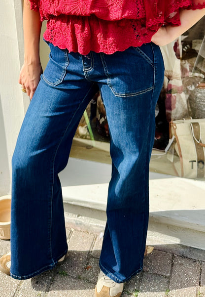 The Bramfield wide leg jeans - dark denim