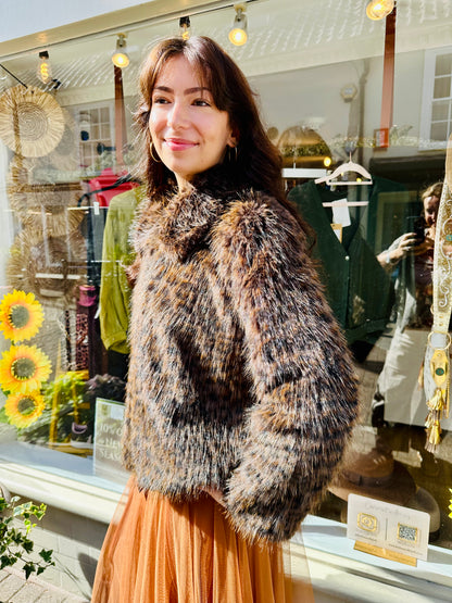 The Blyford Short Leopard print fur coat