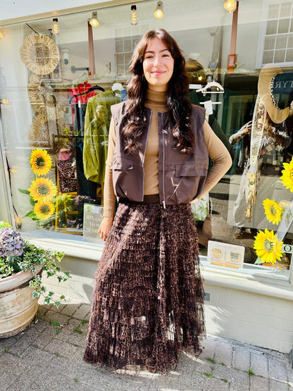 Chelsea Brown Utility Gilet- Chocolate Brown