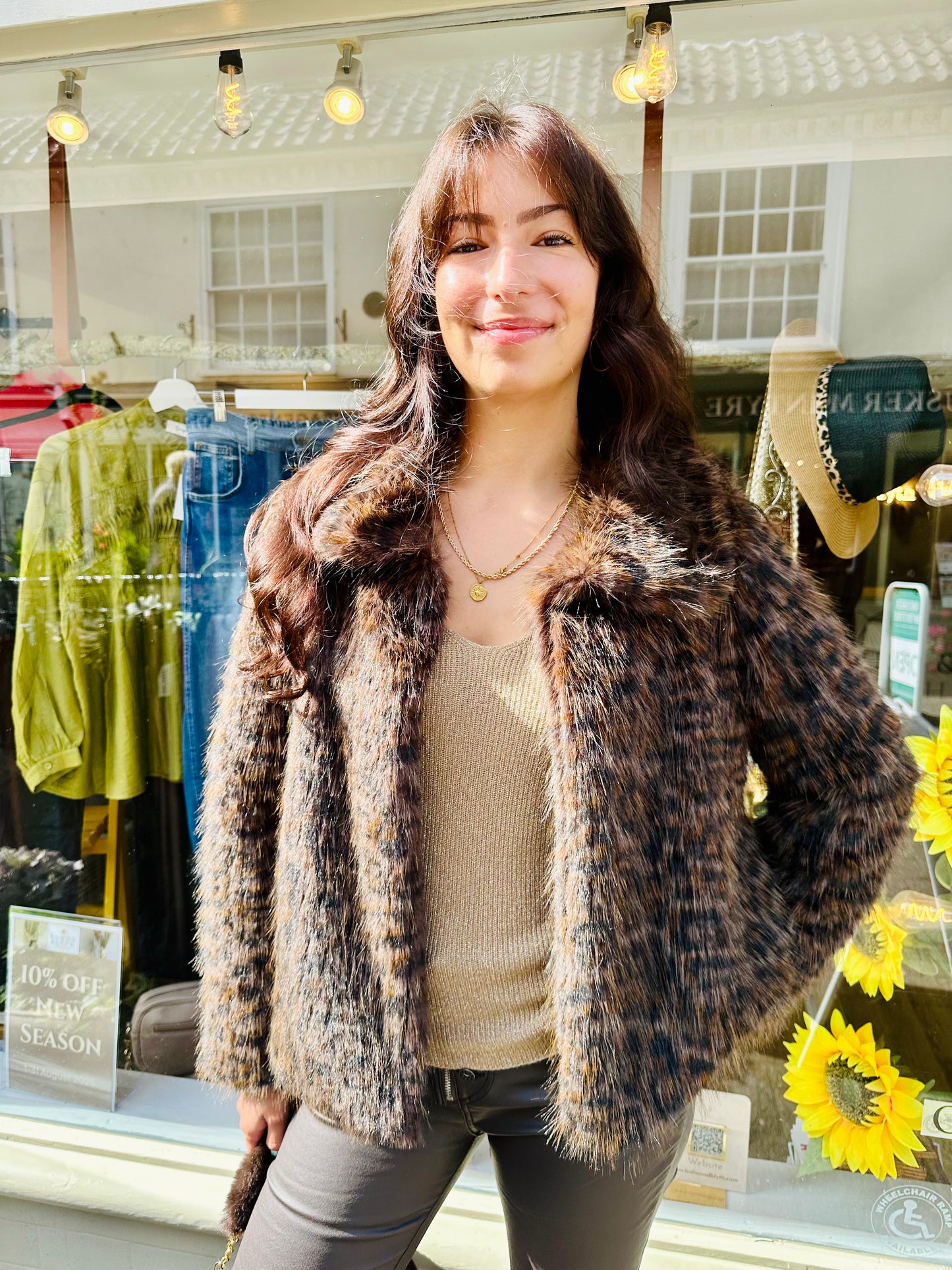 The Blyford Short Leopard print fur coat
