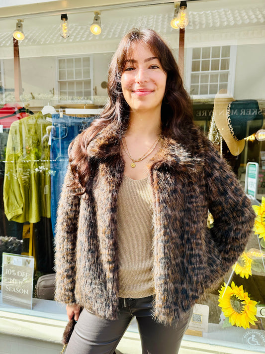 The Blyford Short Leopard print fur coat