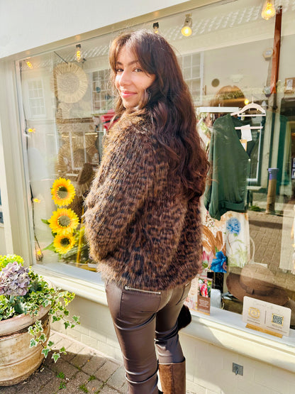 The Blyford Short Leopard print fur coat
