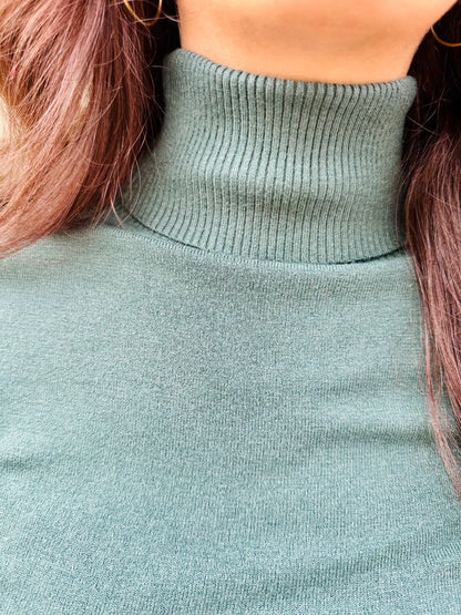 Sophia Supersoft Roll Neck Knit- Teal