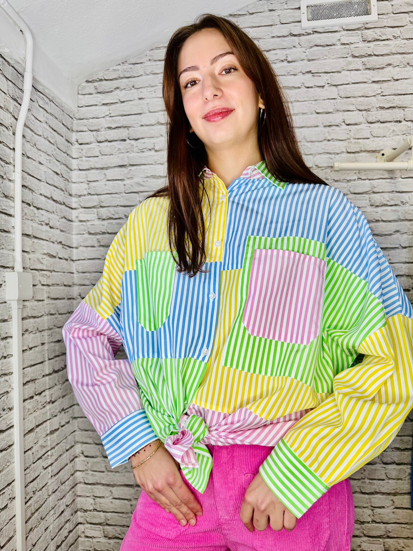 Stunning Spring Multi-Stripe Blouse