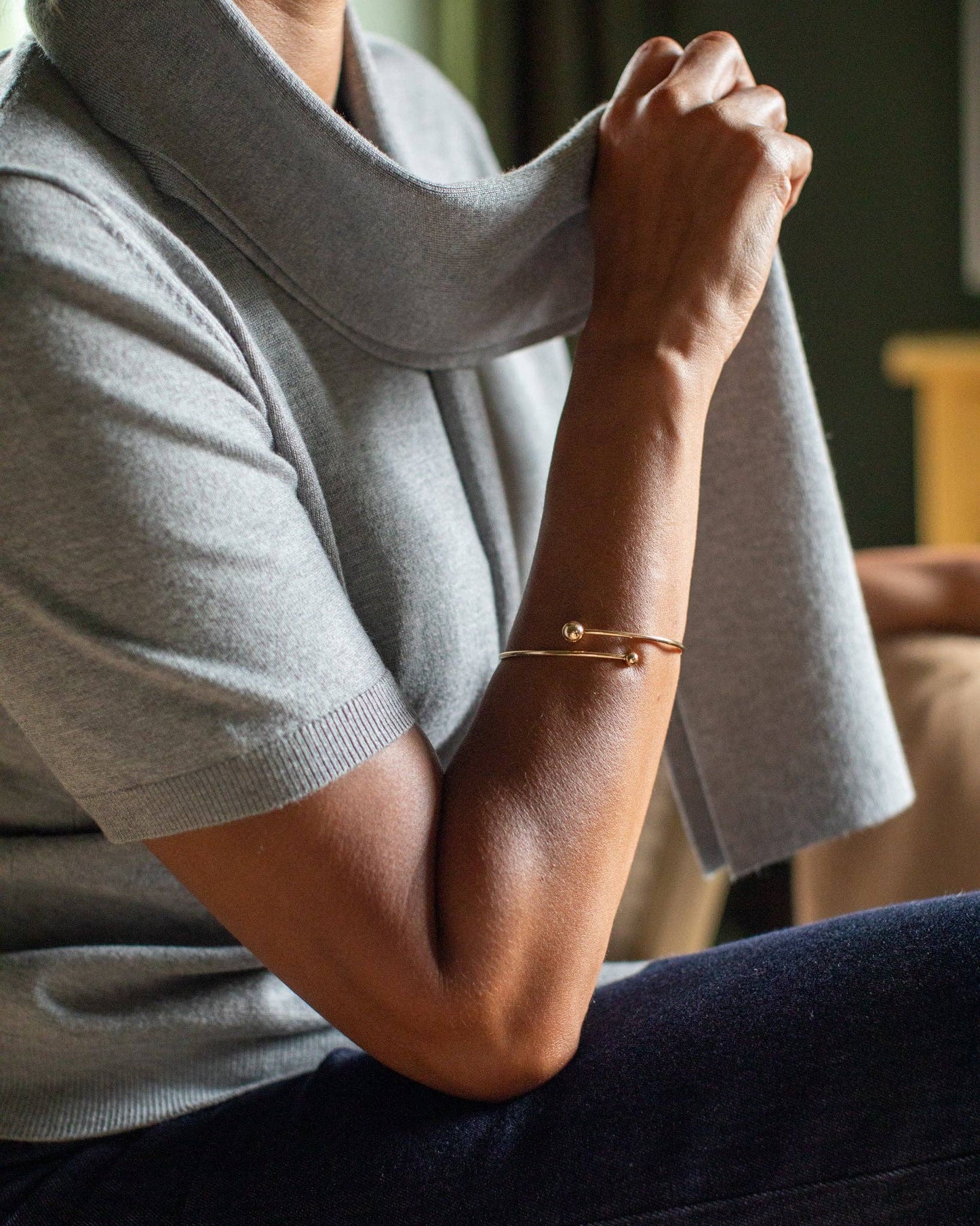 Double Ball Bangle | Gold
