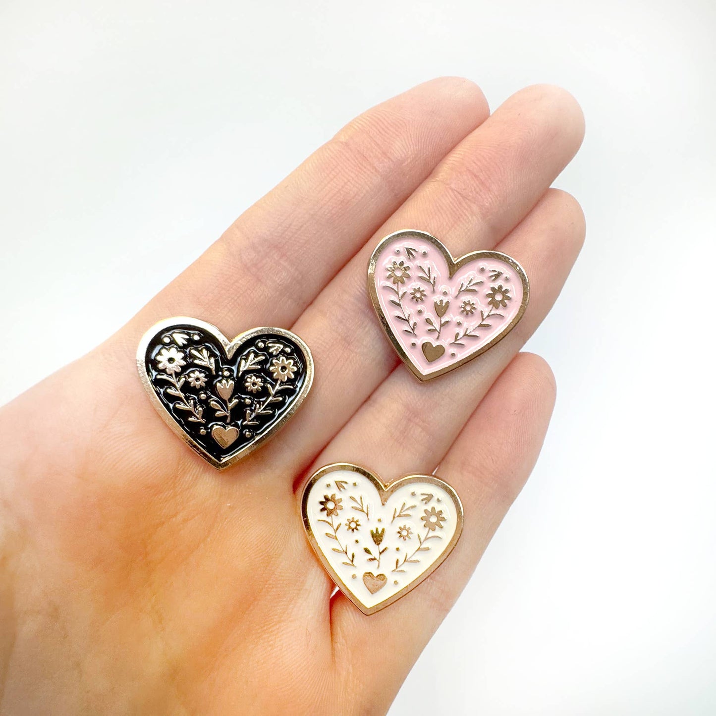 Sending You Love postcard style card with heart pin