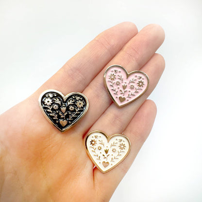 Sending You Love postcard style card with heart pin