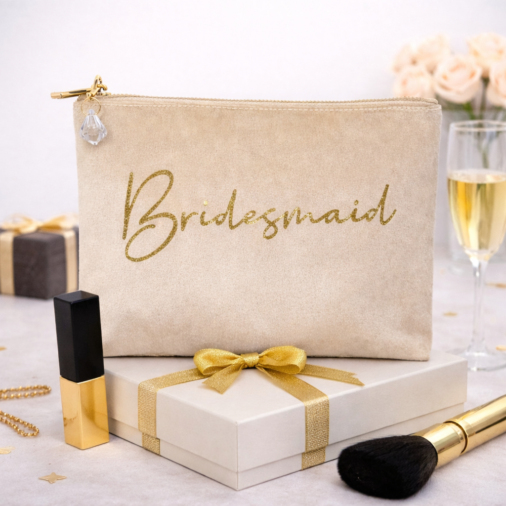Bridesmaid velvet feel beautiful colours bag