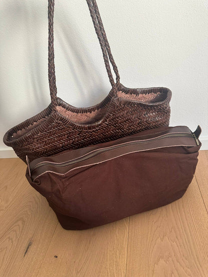 DORA PREMIUM - large hand-woven in genuine leather