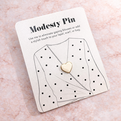 Modesty Heart Pin Brooch