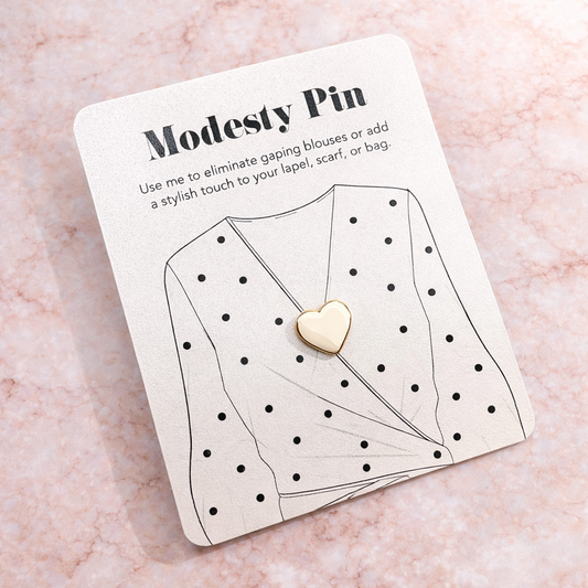 Modesty Heart Pin Brooch