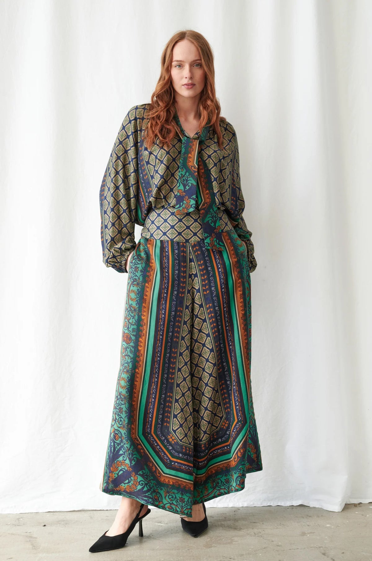 Amulet Emerald Tencel Palazzo Pants