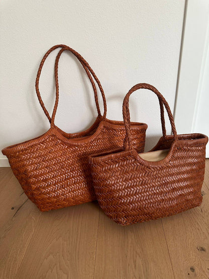 DORA PREMIUM - large hand-woven in genuine leather