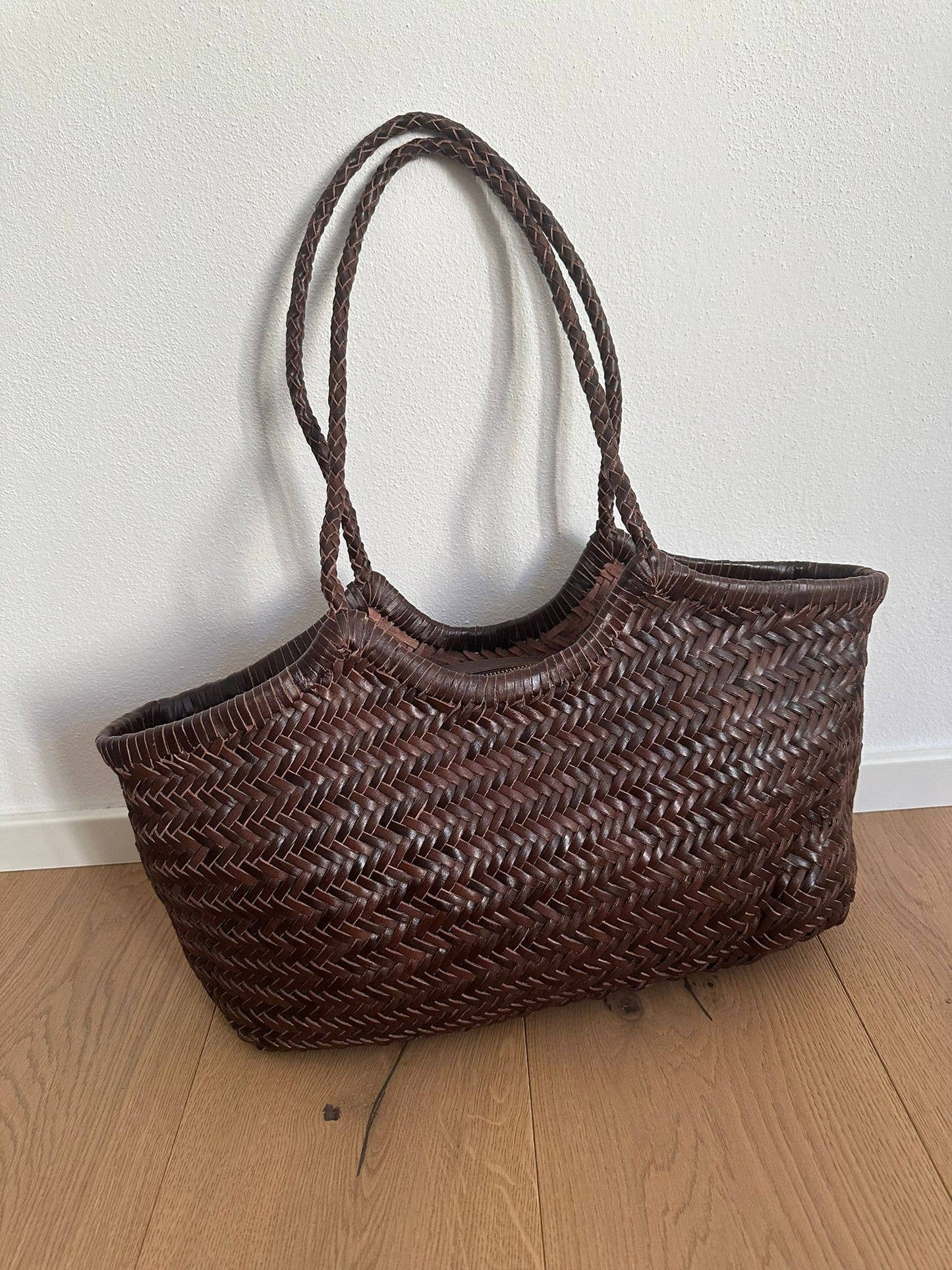DORA PREMIUM - large hand-woven in genuine leather