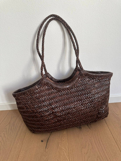 DORA PREMIUM - large hand-woven in genuine leather