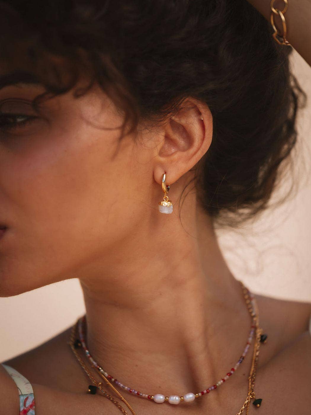 LUNA MOONSTONE HOOPS