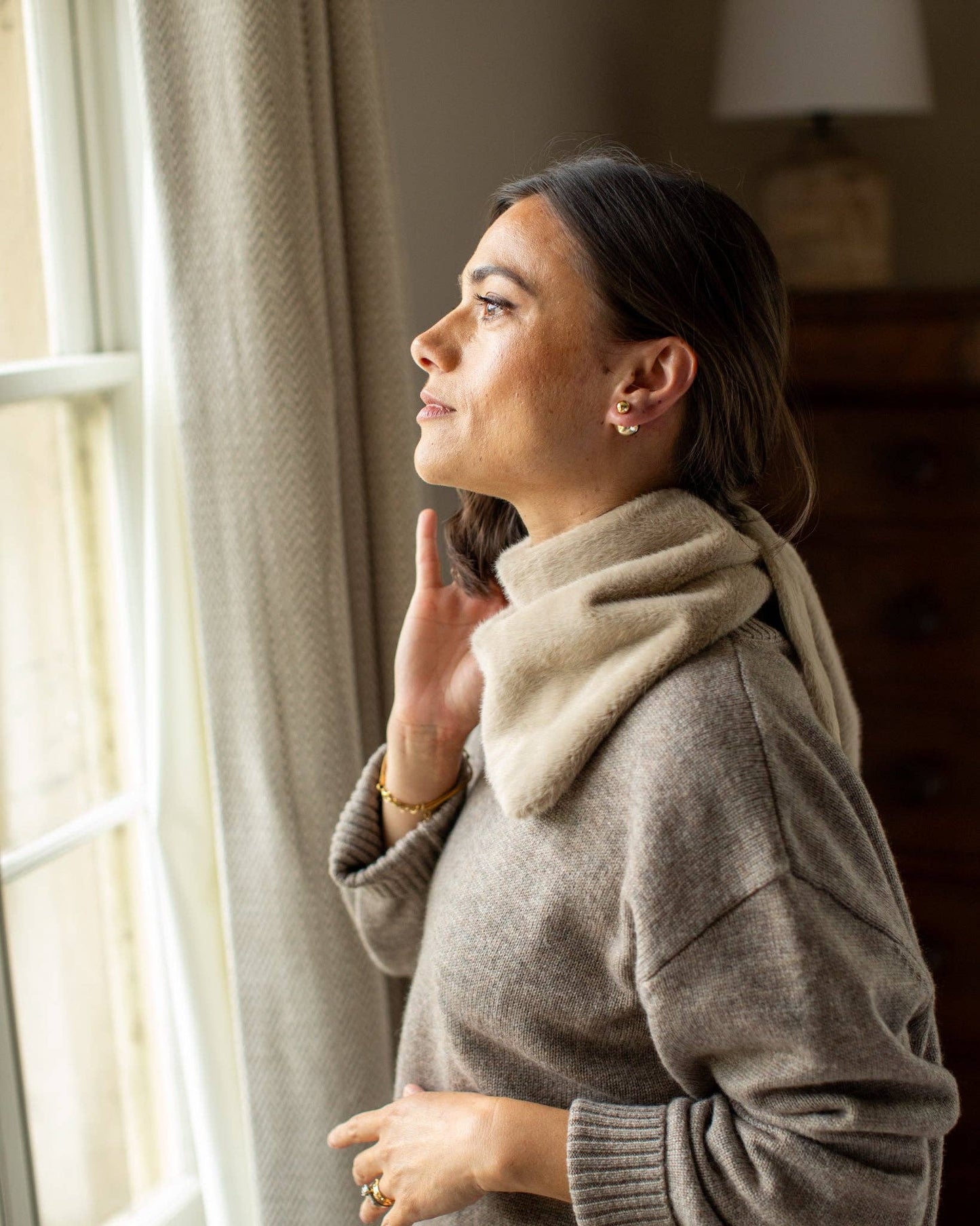Nova Scarf | Faux Fur | Cream