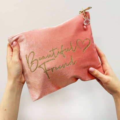 'Beautiful Friend' Velvet Feel Make Up Bag
