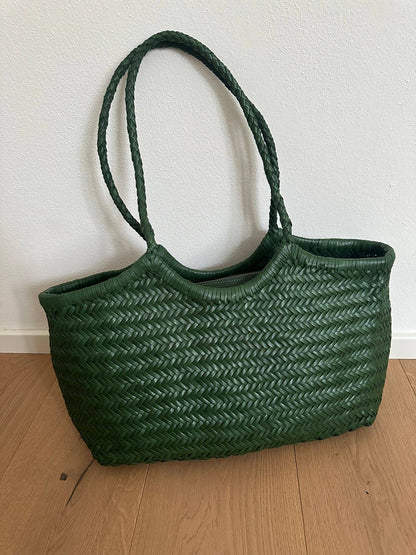 DORA PREMIUM - large hand-woven in genuine leather