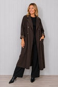 Cord Button Coat - Chocolate